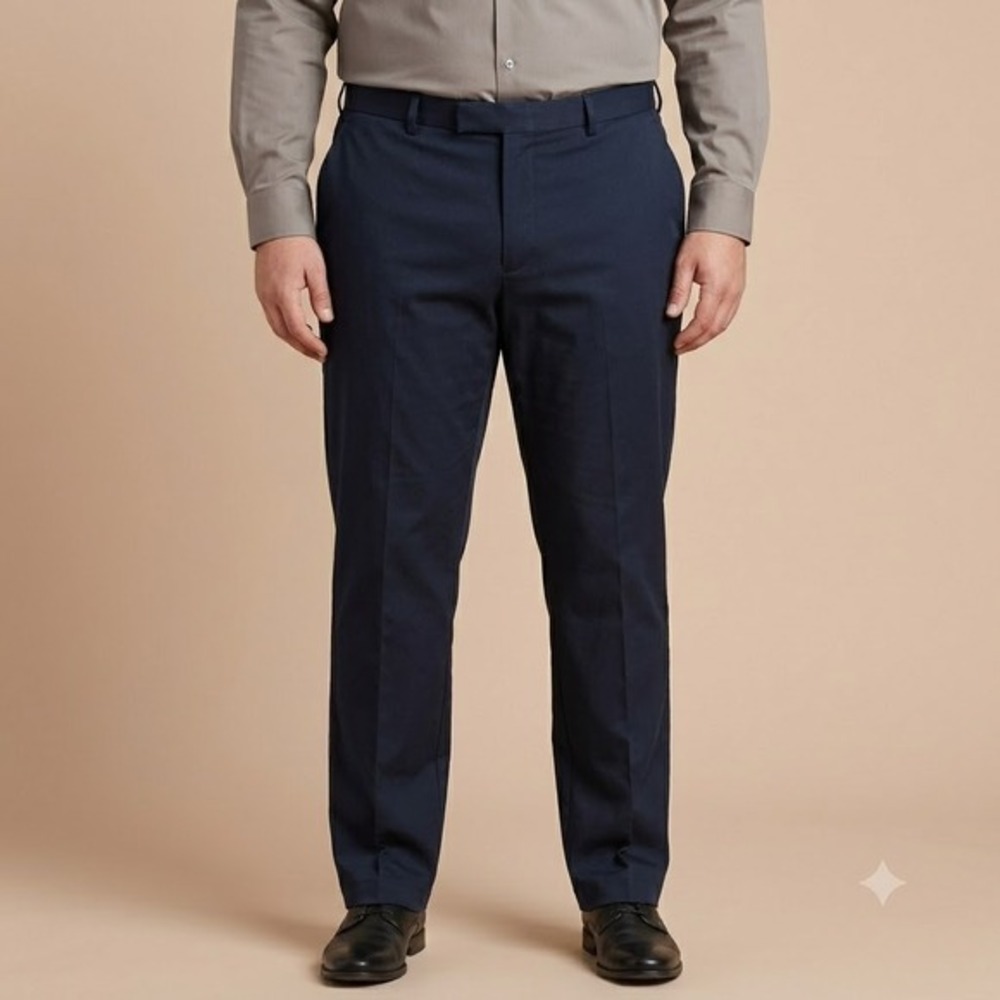 Tommy Hilfiger Dress Pants Mens 38x32 Navy Blue Stretch Slacks